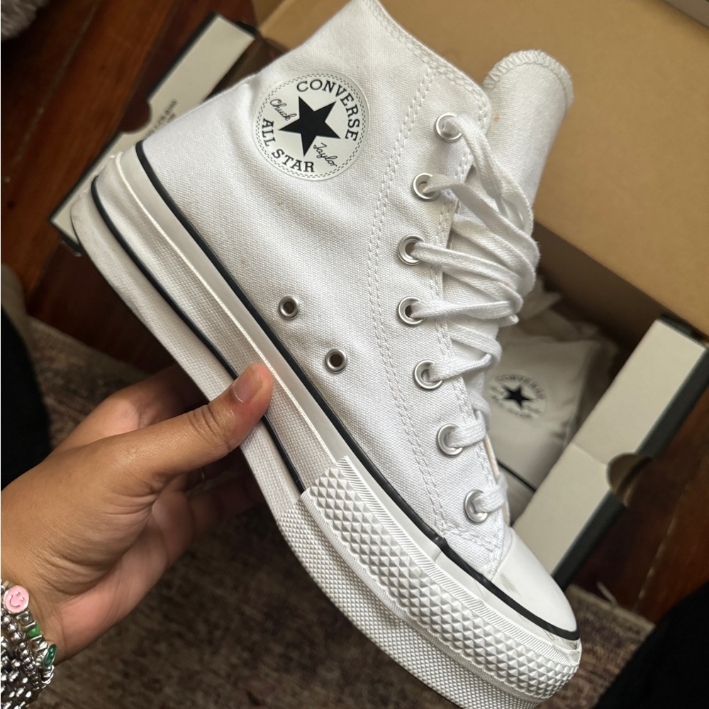 White Platform Converse